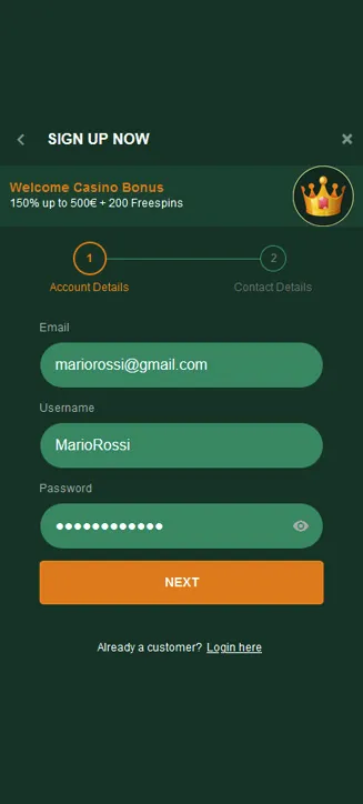 Gomblingo Registrierungsprozess auf dem Handy Gomblingo Registrierungsprozess auf dem Handy